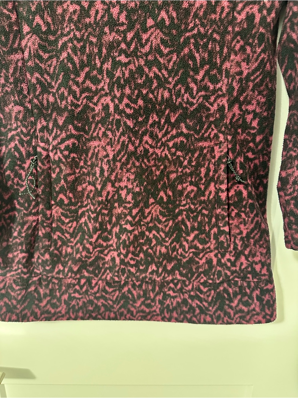 Columbia Ali Peak Fleece Cowl Neck Tunic Pink Black Patterened Size Small - Picture 4 of 12